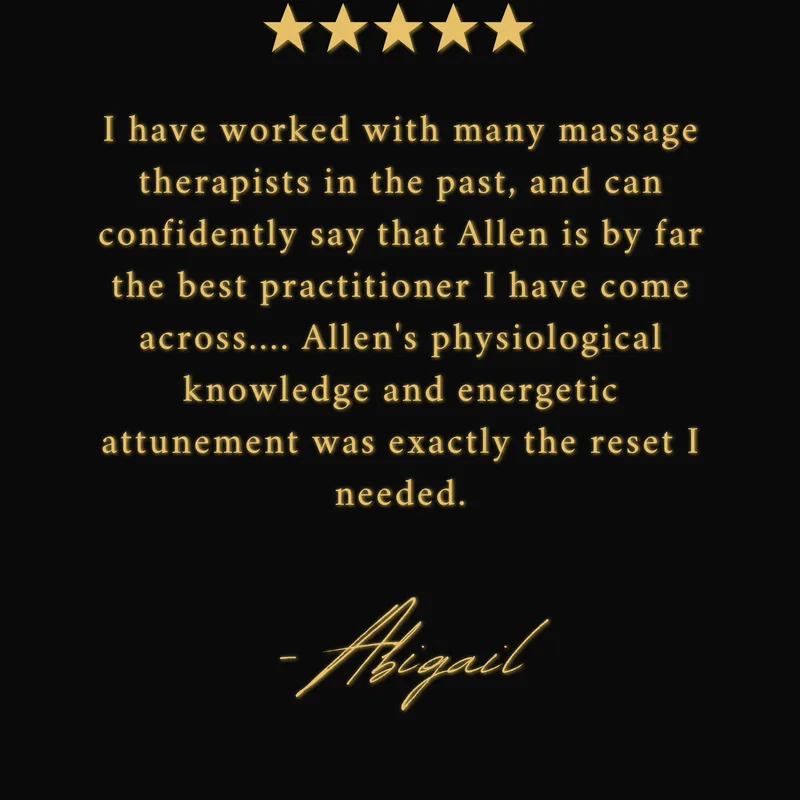 5-Star Google Review from Abigail, mobile massage client