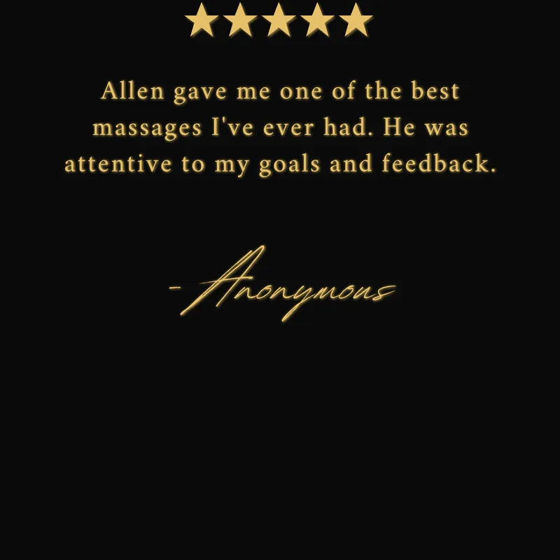 5-star review from an anonymous massage therapy client